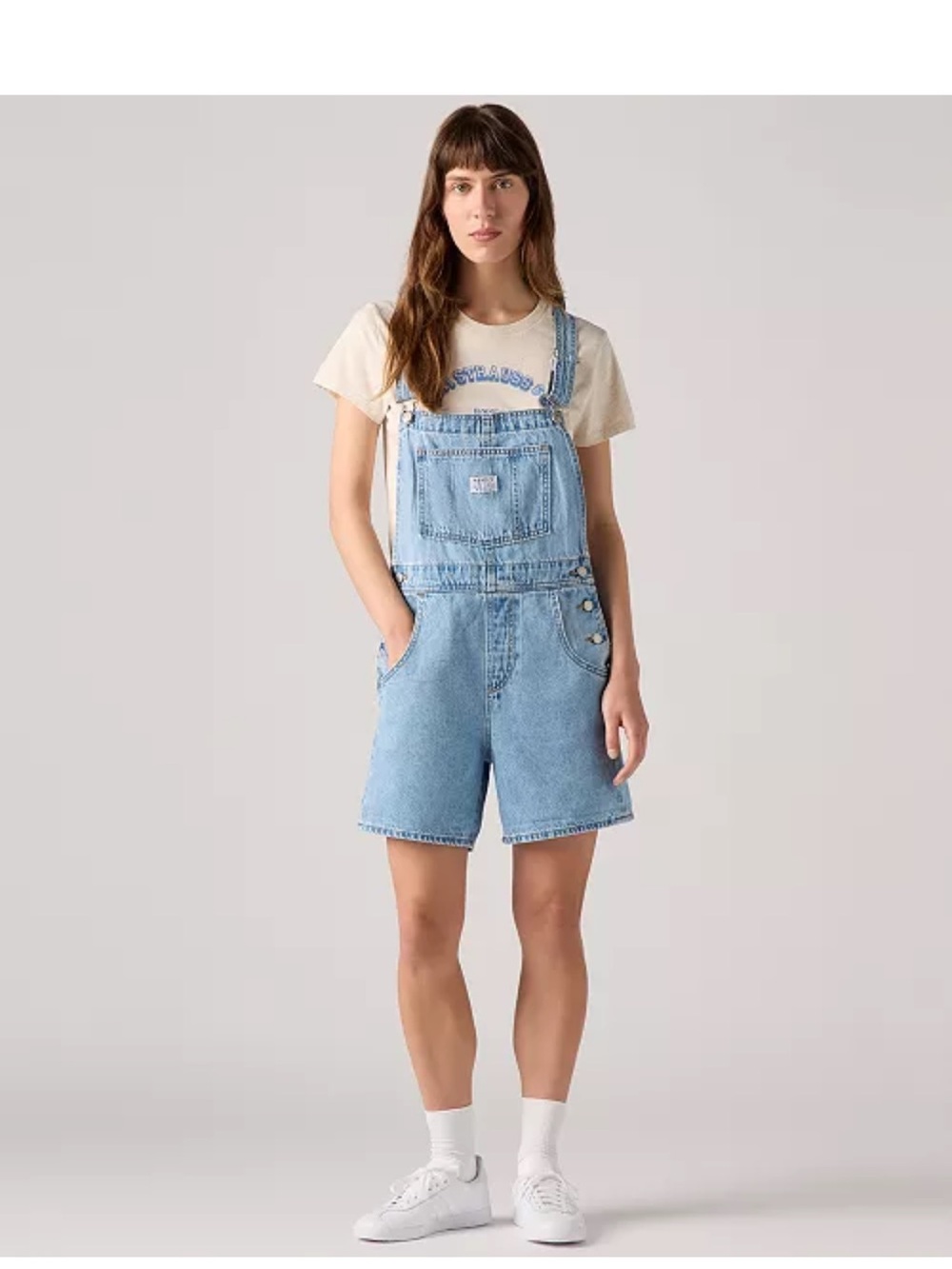 Levi's Denim Short Overalls-Light Blue-Vintage Inspired